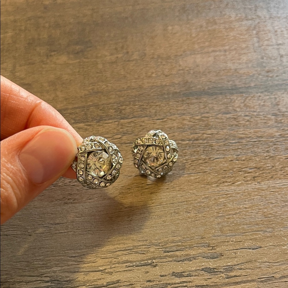 Elegant Silver Crystal Earrings